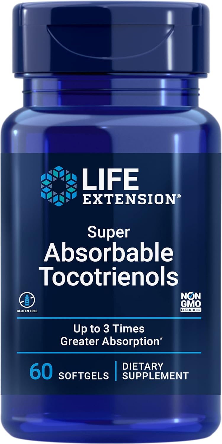 Super Absorbable Tocotrienols, Life Extension VIT- E 60 cps gels (Pack of 3)