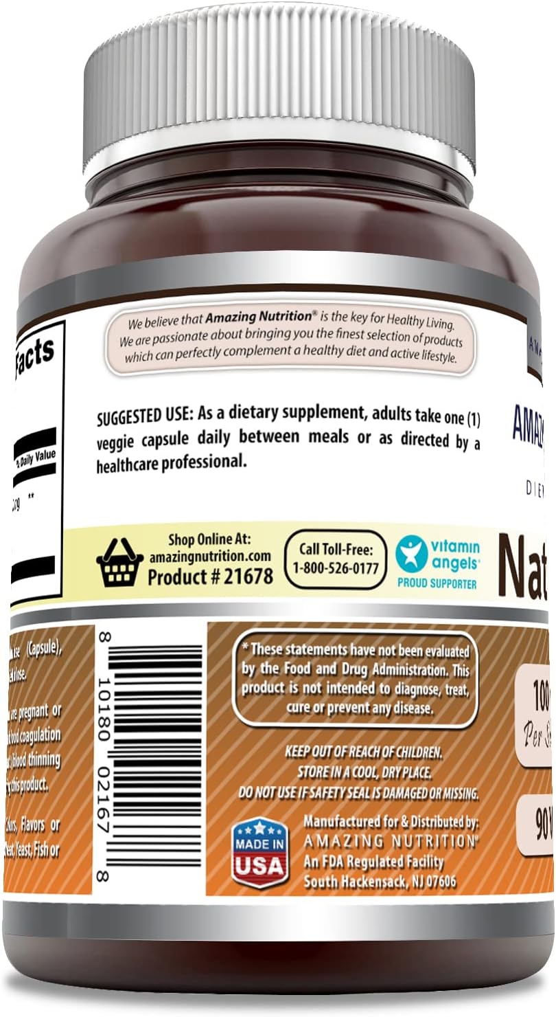 Nattokinase 100mg Cardiovascular Aid 90 Caps (Pack-2) Amazing Nutrition