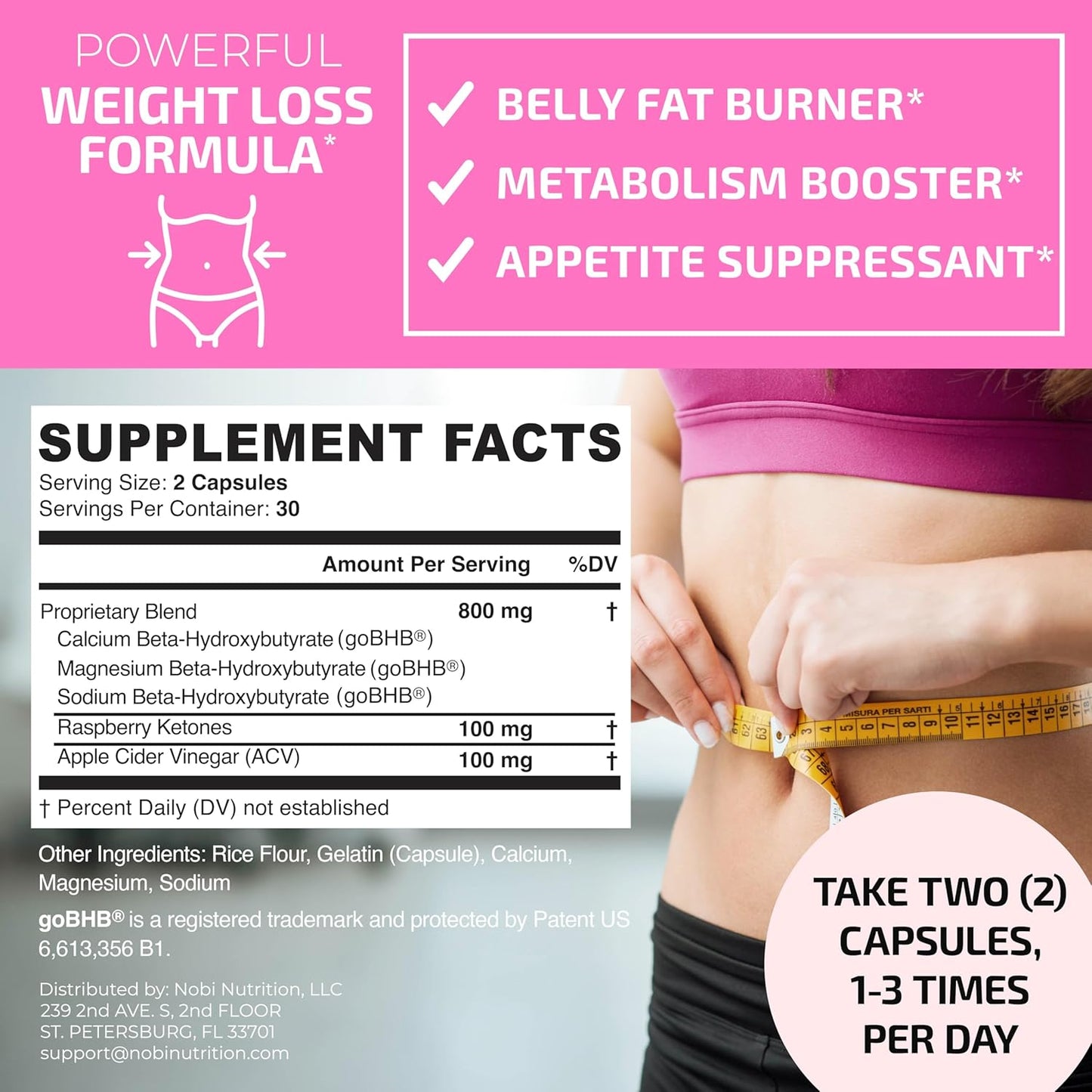 Fat Burners Weight Loss Pills for Belly Fat Raspberry Keto 120 (Pack of 2 unts)